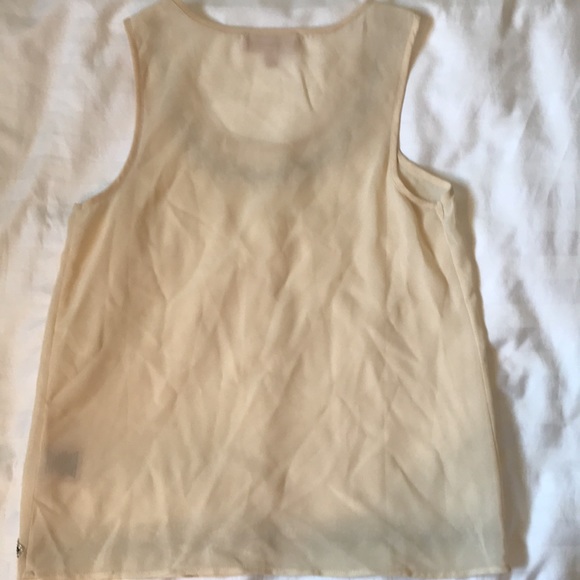 Philosophy sheer cream beaded scoop neck tank EUC - Picture 4 of 4